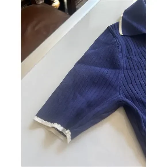 MEROKEETY Women's V Neck Ribbed Knit Maxi Dress Button Short Sleeve Slim Fit~M - Picture 8 of 13